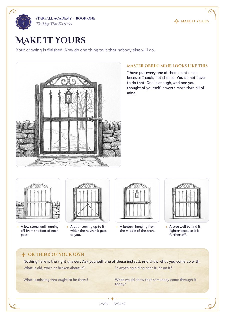 Make it yours page with the finished gate drawing